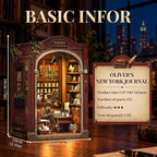 Kit de rincón de libros, rompecabezas de madera 3D con luz LED para