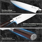 imarku Juego de cuchillos japoneses Santoku de acero inoxidable de 18