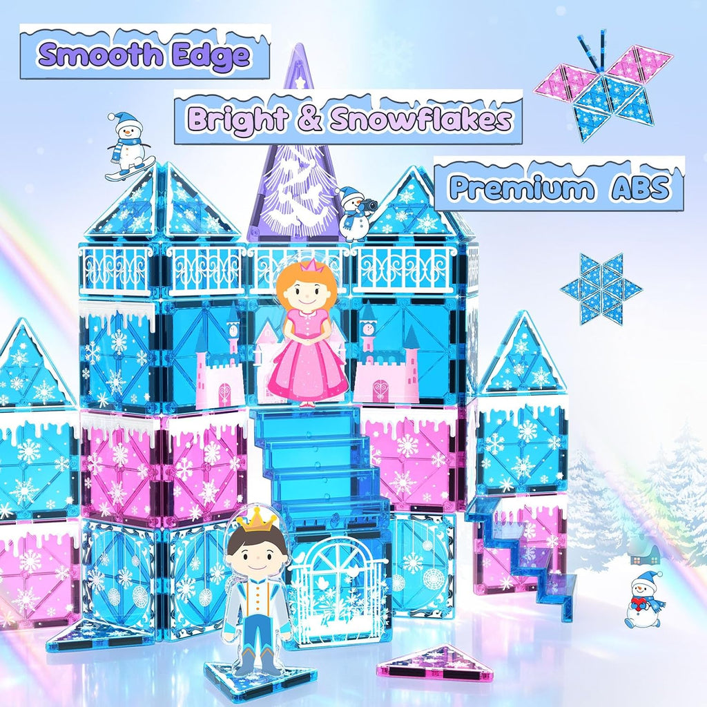 Bloques de construcción magnéticos para niñas, juego de castillo de