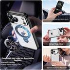 Funda transparente chapada para iPhone 17 Pro Max con soporte de