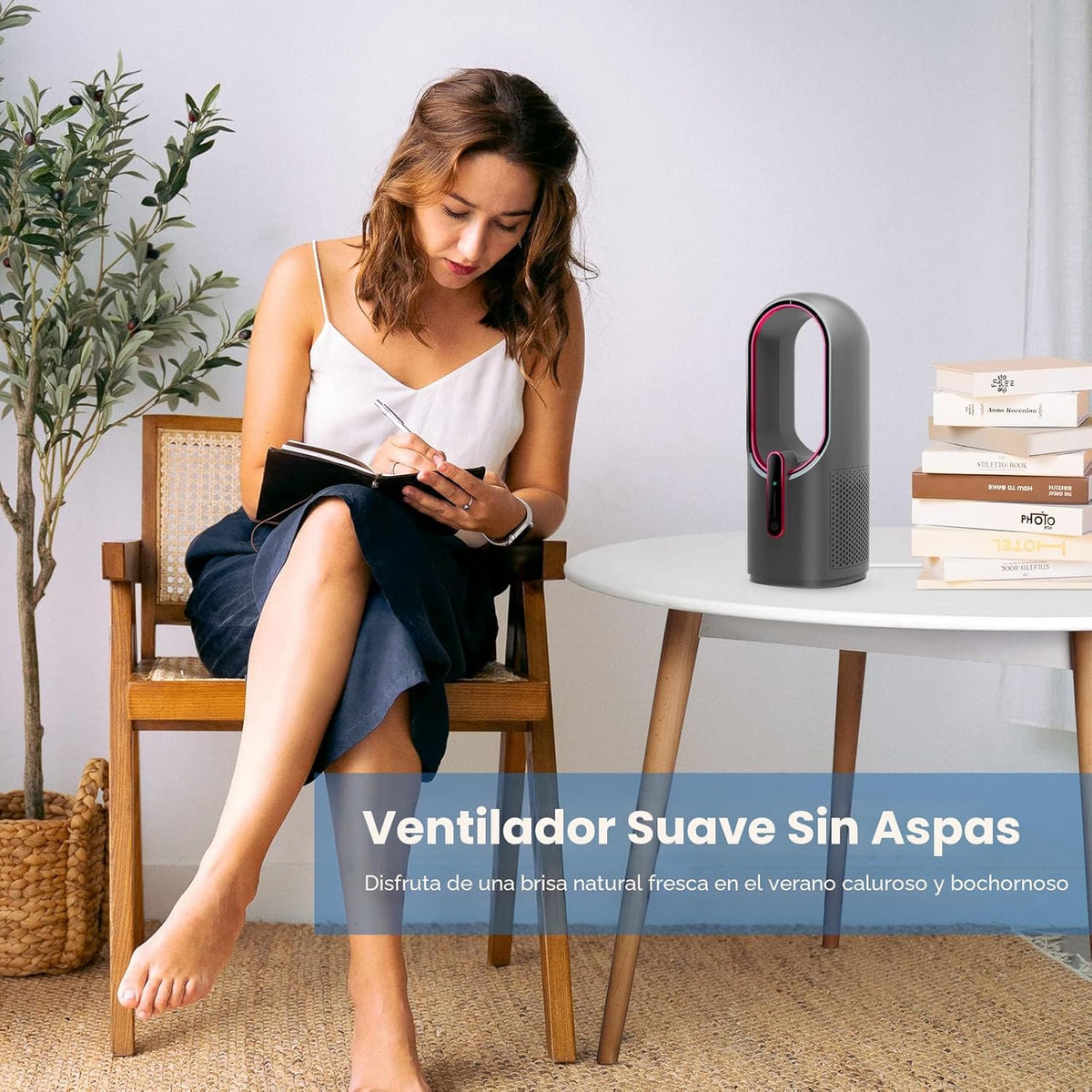 KONSIDEN Ventilador de escritorio sin aspas, ventilador de oficina...