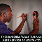 CRAFTSMAN Sensor láser de nivel y perno, rango de visibilidad de 20 pies (CMHT77636), rojo