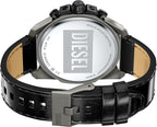 Reloj para hombre Diesel Mega Chief Slim Cronógrafo con correa de cuero negra (Modelo: DZ4714)