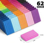 Kit de arcilla polimérica de 62 colores, arcilla de modelado para