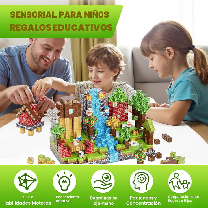 Fitrobust Juego de 200 bloques de construcción magnéticos, azulejos...