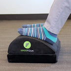 Lámpara ErgoFoam Reposapiés ortopédico con diseño de lágrima avalado por quiroprácticos, 2 en 1 ajustable para debajo del escritorio para dolor lumbar, de espalda y rodilla (negro)