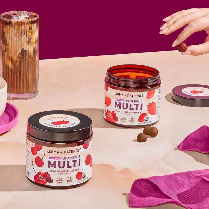 Llama Naturals Multivitamínico para mujeres, gomitas veganas y orgá...