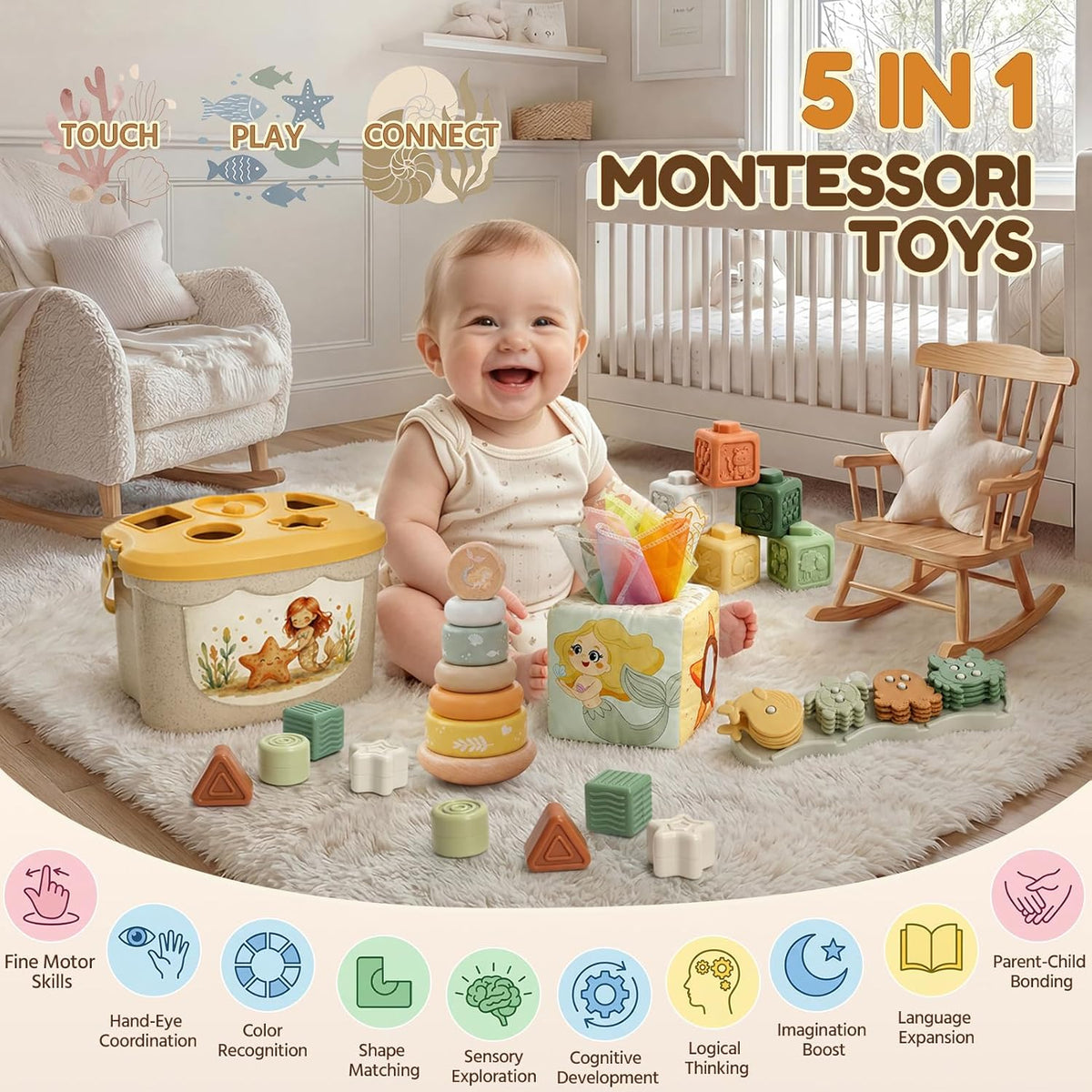 Juguetes para bebés de 6 a 12 meses, juguetes Montessori para niños