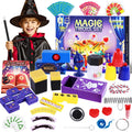 Kit de trucos de magia, 30 en 1, juego de magia para niños de 6, 7, 8, 9, 10, 11, 12, disfraz de mago para juego de simulación e instrucciones en video paso a paso para cada truco para principiantes, regalos de cumpleaños para niños
