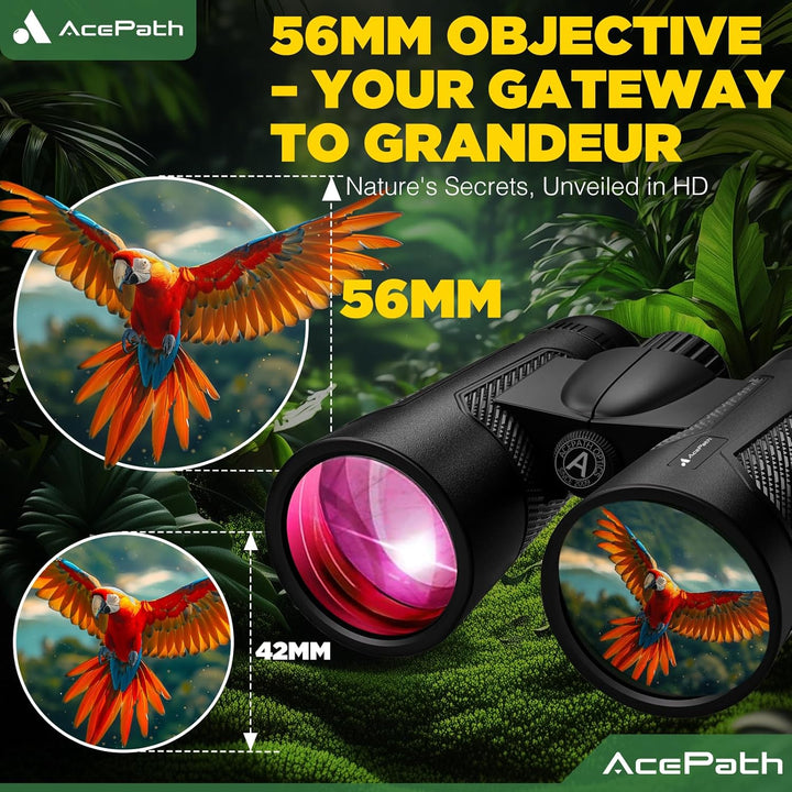 AcePath - Binoculares 15x56 para adultos de alta potencia