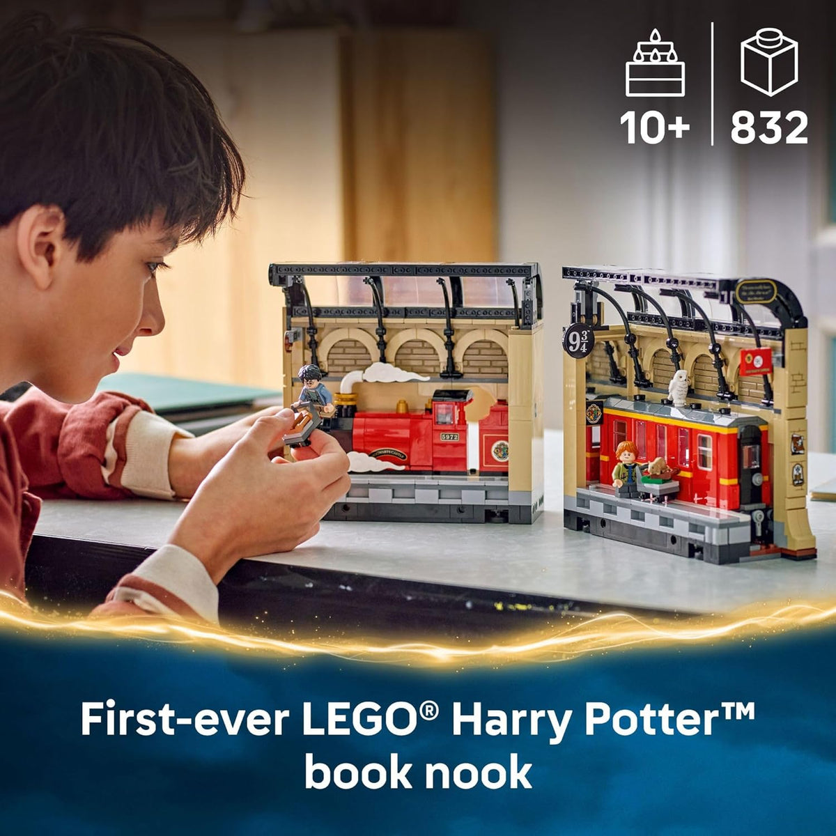 LEGO Harry Potter Book Nook: Hogwarts Express Building Set – Decoración de estante de dormitorio para niños, niñas y fanáticos, a partir de 10 años – Minifiguras coleccionables de Harry & Ron – Idea de regalo de cumpleaños – 76450