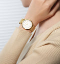 Roberto Marino RM1611 Reloj de malla para mujer – Acero inoxidable plateado, 3ATM, esfera blanca