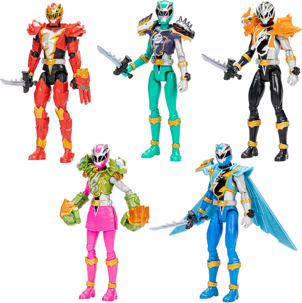 Power Rangers Dino Fury Paquete de Equipo, Figuras de Acción de 6 Pulgadas, Juguetes para Niños y Niñas de 4 Años, Set de Figuras de Acción, Juguetes de Superhéroes (Exclusivo de Amazon)