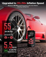 NUTCITY Compresor de aire portátil para neumáticos de automóvil, 16...