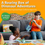 Craftikit 20 manualidades galardonadas de dinosaurios para niños, manualidades divertidas de dinosaurios todo incluido para niños de 3 a 10 años - Kit de manualidades organizado para niños pequeños