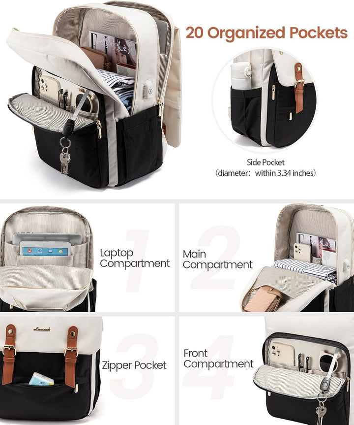 LOVEVOOK Mochila para computadora portátil para mujer, mochila de v...