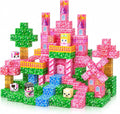 Bloques magnéticos – 100 cubos magnéticos de bloques de construcción, bloques magnéticos transparentes, castillo de princesa, juegos de construcción para niños, juguetes de imanes apilables STEM