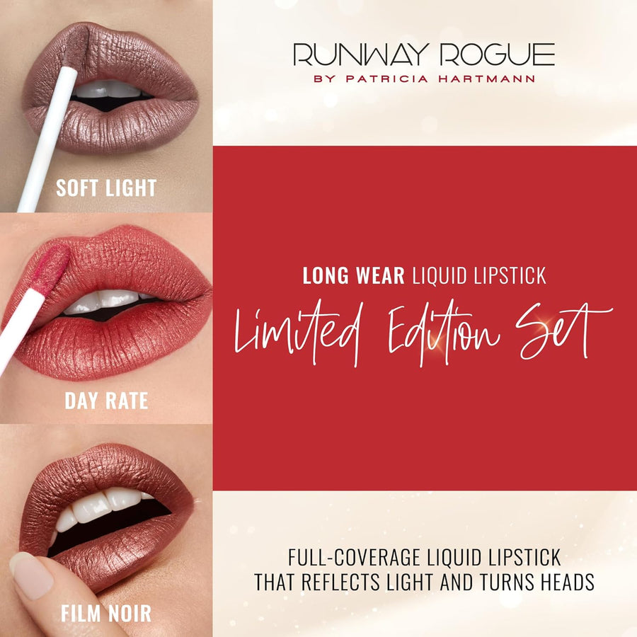 Runway Rogue Try Me x 3 Mini Long Wear - Juego de lápices labiales...