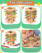 Montessori - Juegos de mesa de madera para niños de 4 a 6 años, juego de