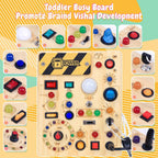 Tablero de actividades con interruptores de luz LED, juguetes Montessori para niños de 1, 2, 3 años, tablero de actividades sensoriales de madera para niños pequeños, juguetes de viaje para niños y niñas de 1 año o más, regalo de cumpleaños