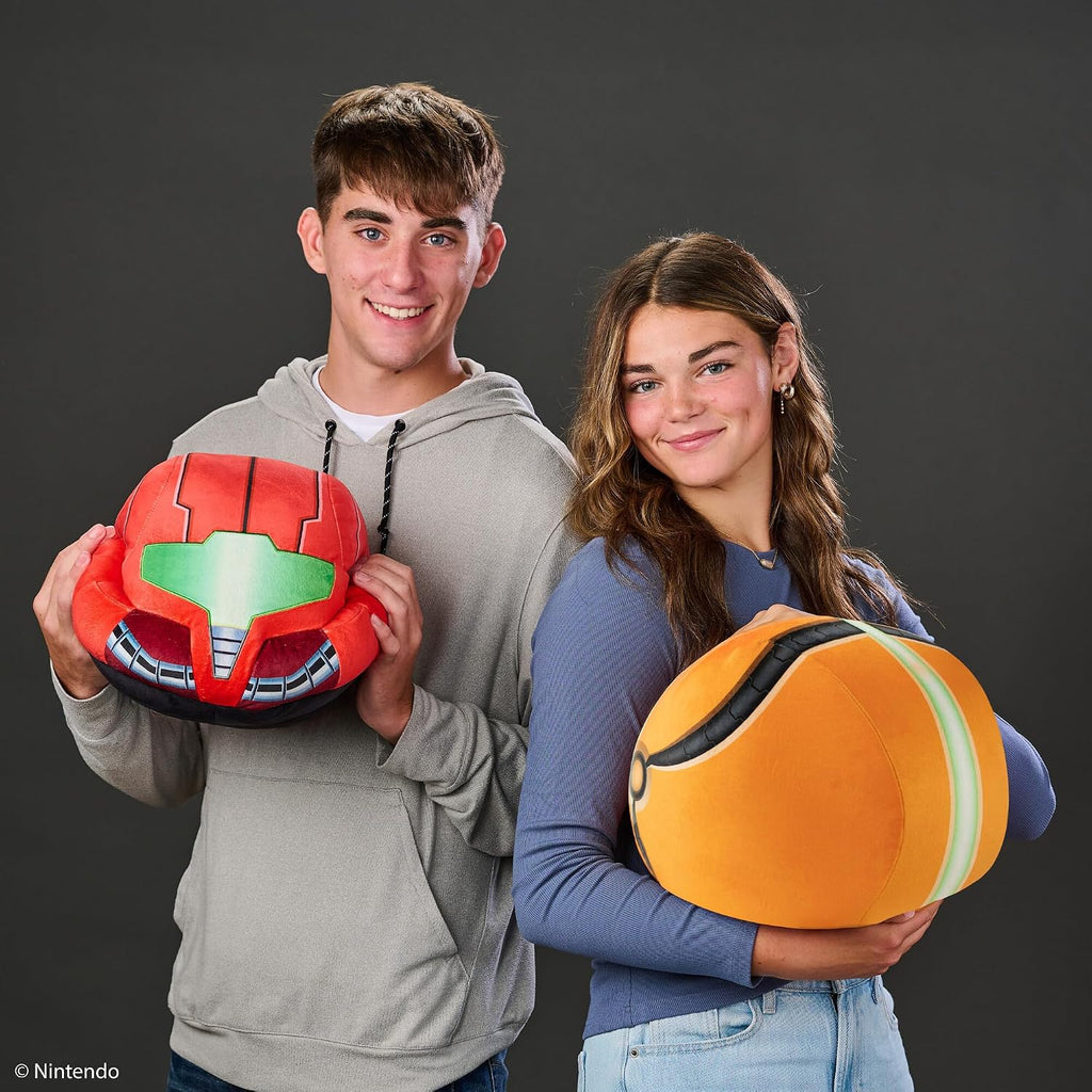 Club Mocchi- Mocchi- Metroid Prime Peluche - Casco de Samus - Peluche con Licencia Oficial con Detalles Auténticos - Mercancía de Videojuegos y Decoración de Sala de Videojuegos para Adolescentes
