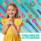 DDAI Kit de pulsera brillante para niñas de 7 a 12 años, juego de manualidades brillantes de amistad con gemas, hilos y calcomanías, regalo de cumpleaños para niñas de 8, 9, 10, 11 años y sorpresa navideña