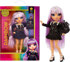 Rainbow High Avery Styles - Muñeca de moda posable de 9 pulgadas con accesorios y mochila, de 4 a 12 años