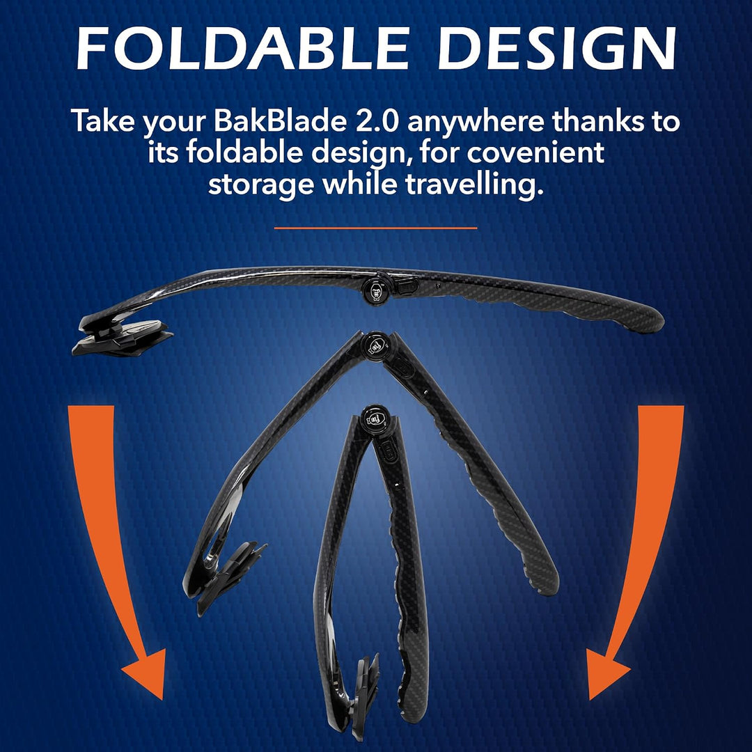 BakBlade Efecto de fibra de carbono 2.0 - Afeitadora de espalda par...