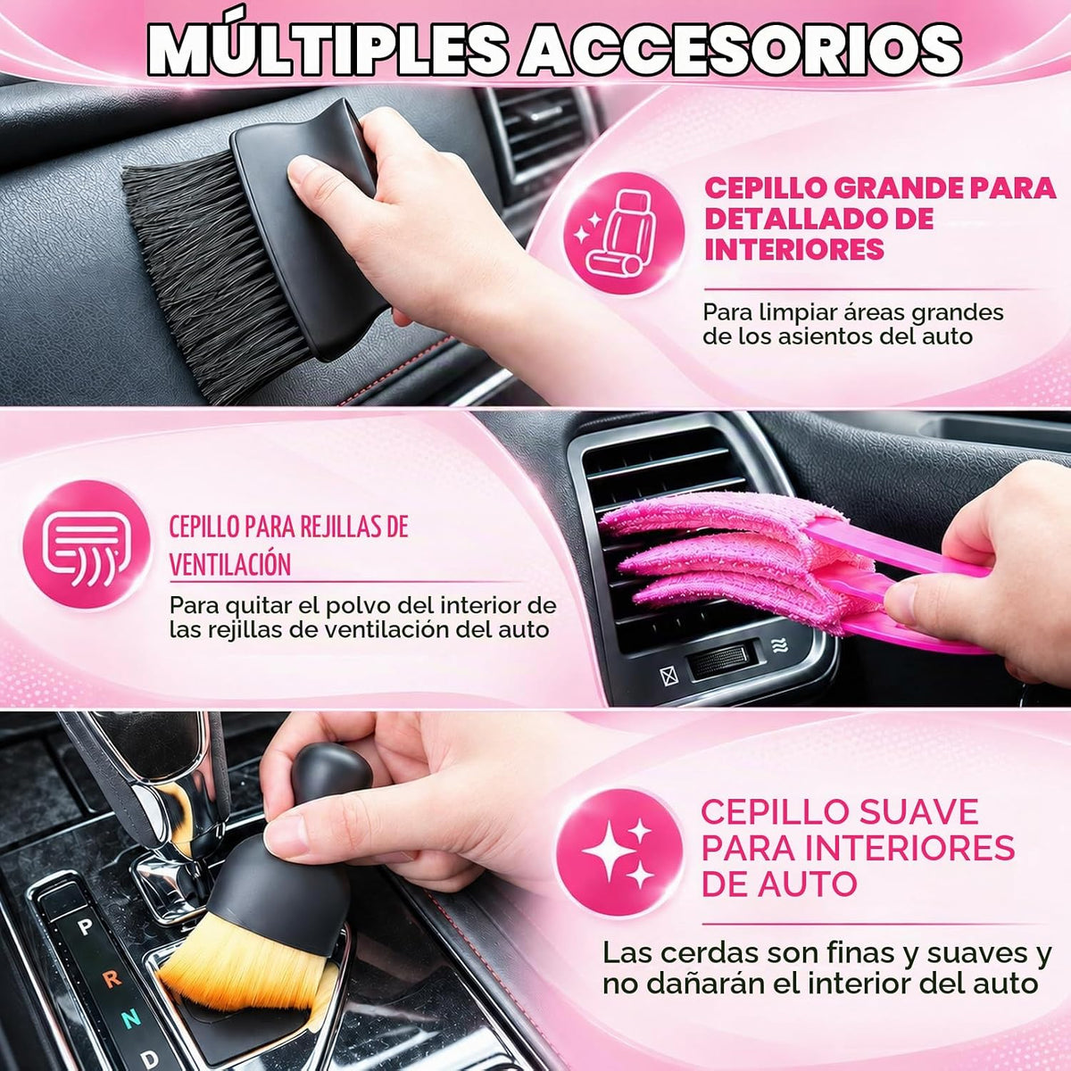 ThinkLearn Kit de limpieza para auto con aspiradora de alto poder para detailing