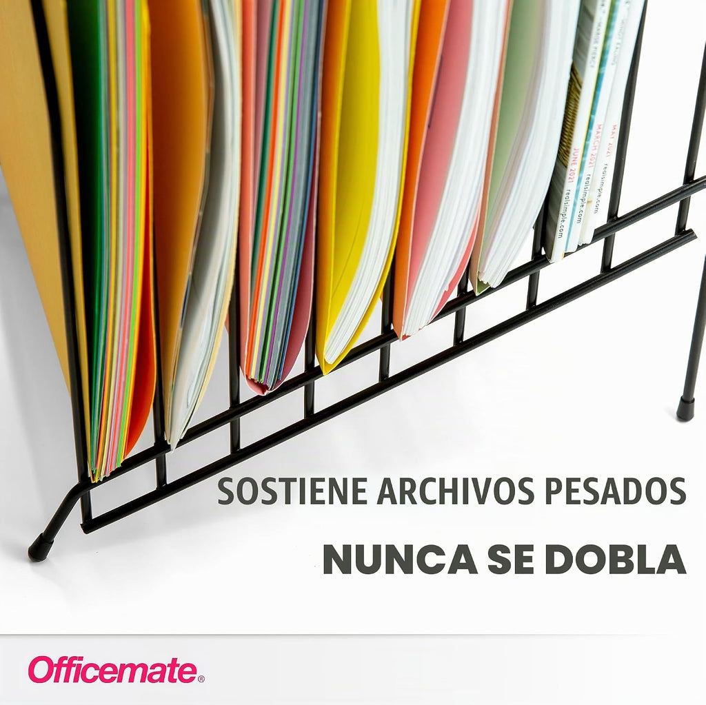 Officemate, organizador inclinado de 8 compartimientos, tamaño grande, con espiral, 8.5 x 10.375 x 12.625 pulgadas, color negro (25212)