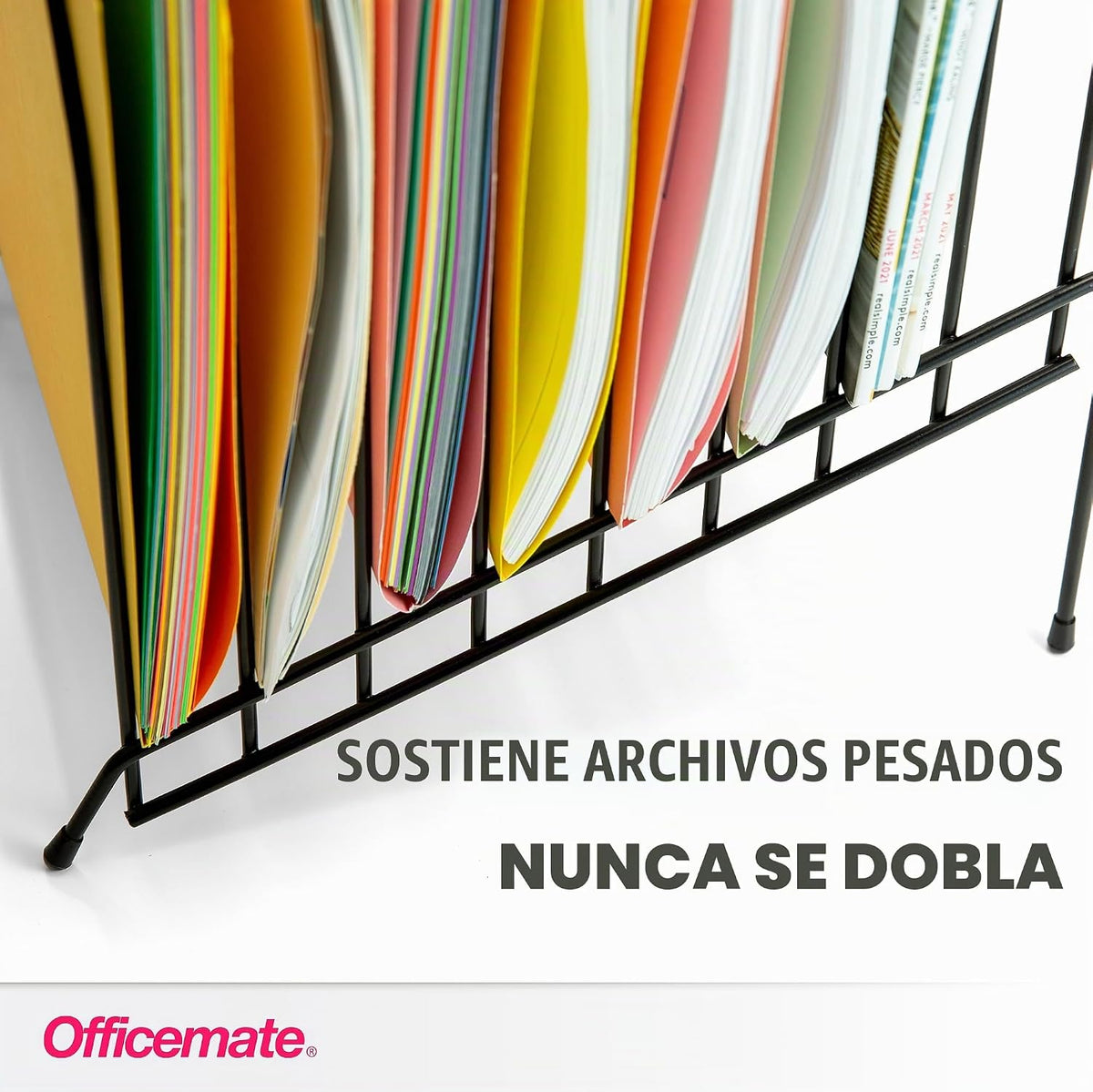 Officemate, organizador inclinado de 8 compartimientos, tamaño grande, con espiral, 8.5 x 10.375 x 12.625 pulgadas, color negro (25212)