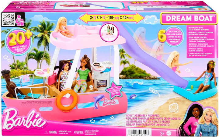 Set de juego de barco de ensueño de Barbie con más de 20 accesorios...