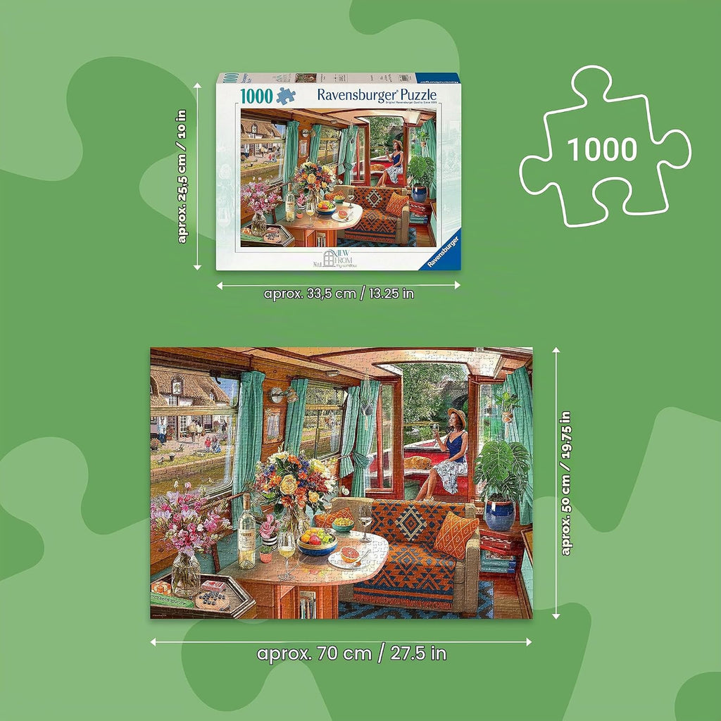 Ravensburger Canal Boat - Rompecabezas de 1000 piezas para adultos