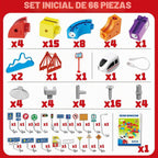 Juego de tren eléctrico para niños de 3 a 8 años – Juguete modular 3D flexible de construcción de pista de carreras con movimiento de 360° que desafía la gravedad, regalo divertido de aprendizaje STEM