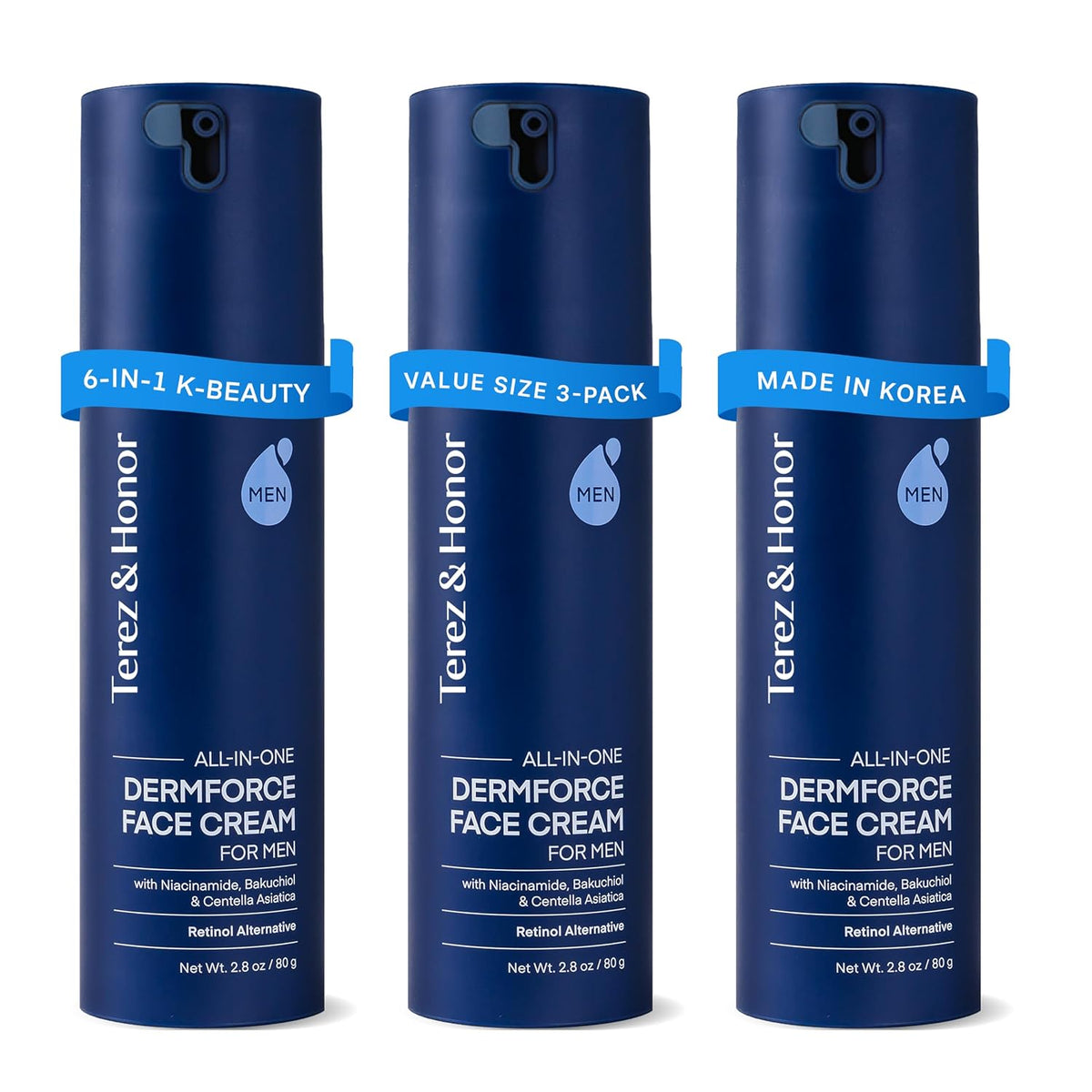 TEREZ&amp;HONOR Crema facial 6 en 1 para hombres: hidratante corean...
