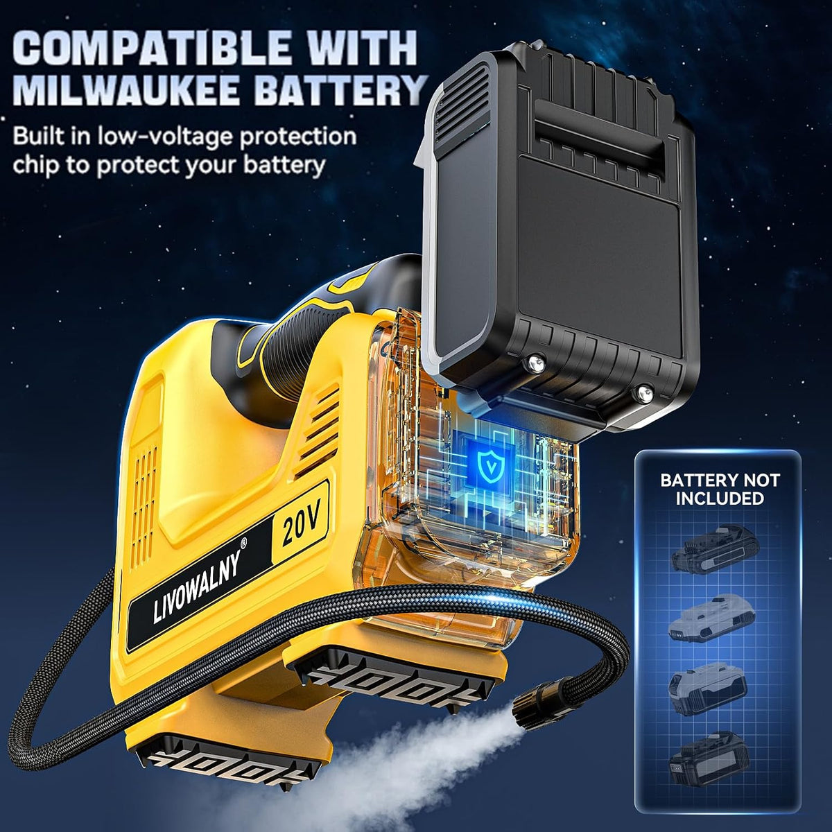 Compresor de aire inflador de neumáticos inalámbrico compatible con...