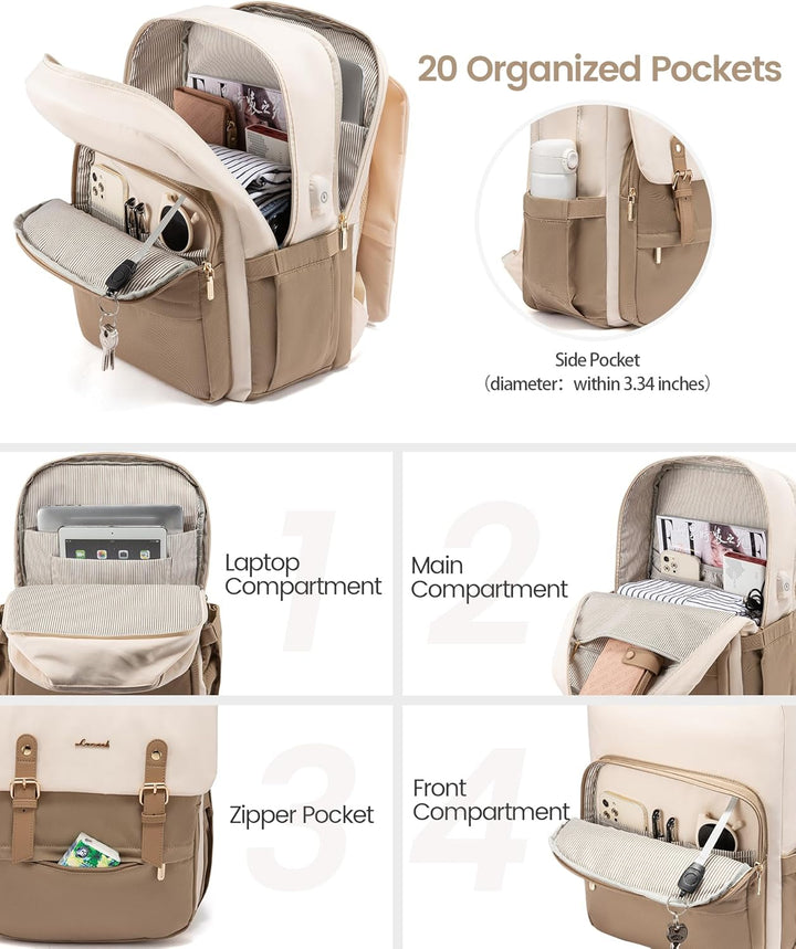 LOVEVOOK Mochila para computadora portátil para mujer, mochila de v...