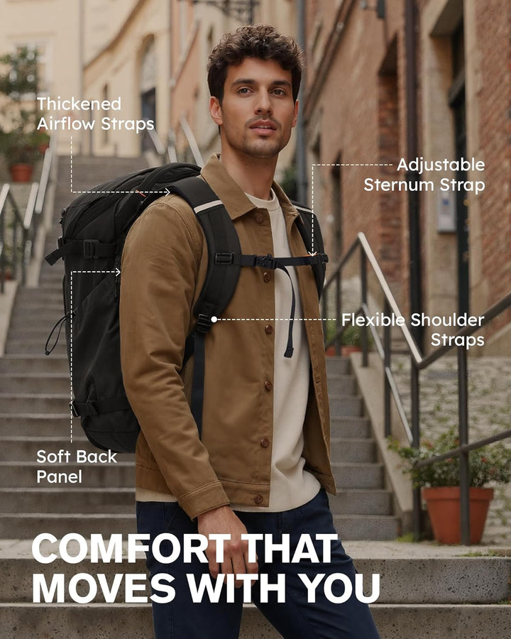 Tolaccea Mochila de Viaje Carry On 40L, Mochila para Laptop con 3 C...