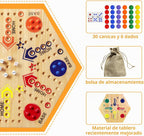 Wooden Board Game, Original Marble Game Double Sided 2-6 Player,15 Inch