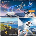Drone 1080P con cámara para niños y adultos principiantes, cuadricóptero FPV plegable con una tecla de despegue/aterrizaje, control de gestos, giros de 360°, 2 baterías, regalo de juguete para