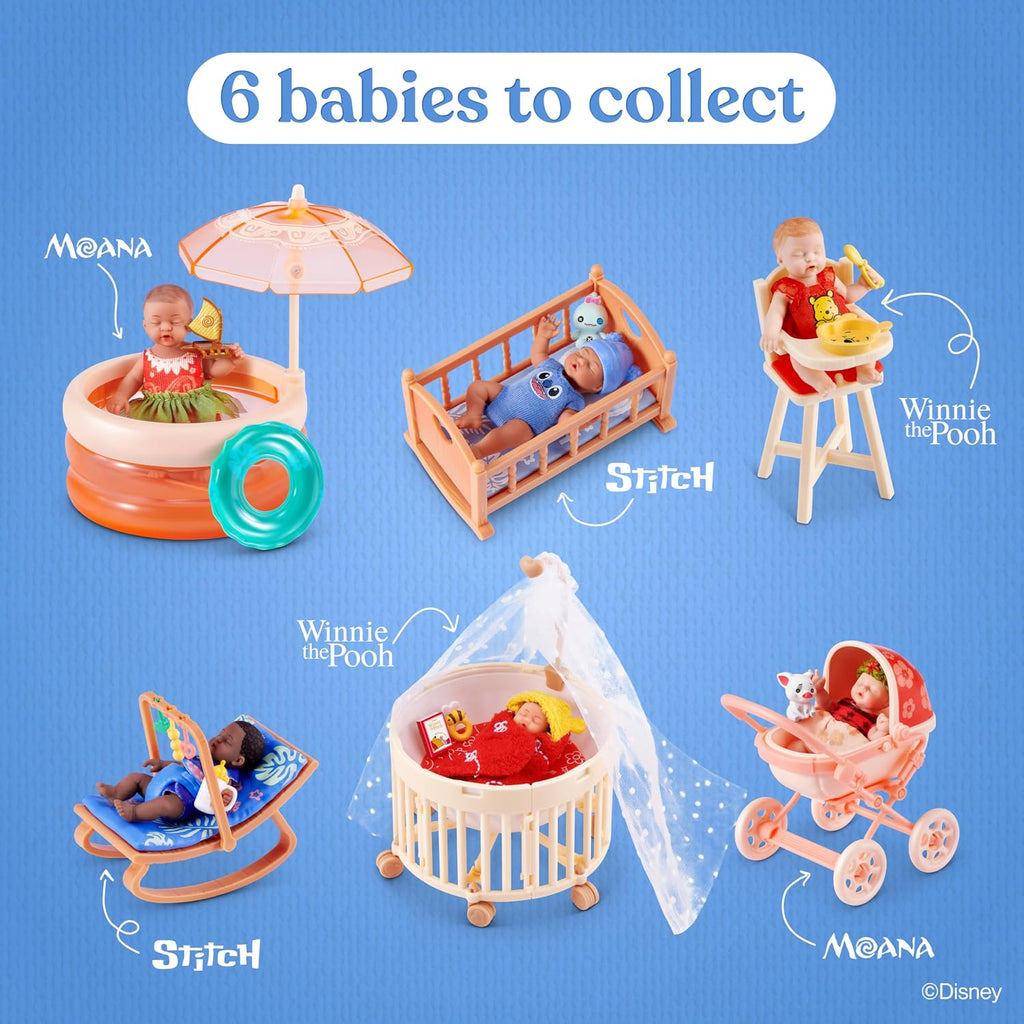 My Mini Baby Disney Paquete de 2 por ZURU – Muñeca de bebé coleccionable de Disney, cápsula misteriosa con accesorios, juguete realista en miniatura para niñas a partir de 3 años