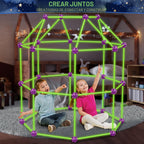 140 Pack Kits de Construcción de Fuertes con Brillo en la Oscuridad para Niños de 4, 5, 6, 7, 8+ Años de Edad, Juguetes de Construcción STEM para Castillos, Túneles, Regalos Ideales para
