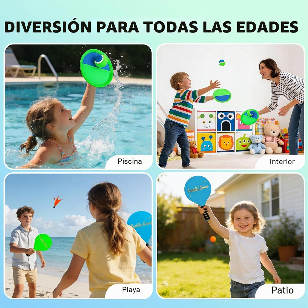 Juego de pelota de remo 2 en 1 y pelota de captura de lanzamiento