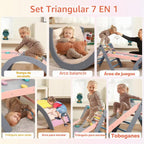Pikler - Juego de triángulos con cojín, 7 en 1, juguetes de escalada para interiores