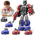 Transformar juguetes robot para niños 4-6, juguete de construcción de fácil, Rojo-negro