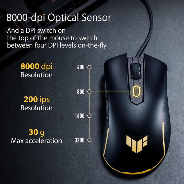 ASUS TUF Gaming M3 Gen II - Ratón USB con cable para juegos, ergonó...