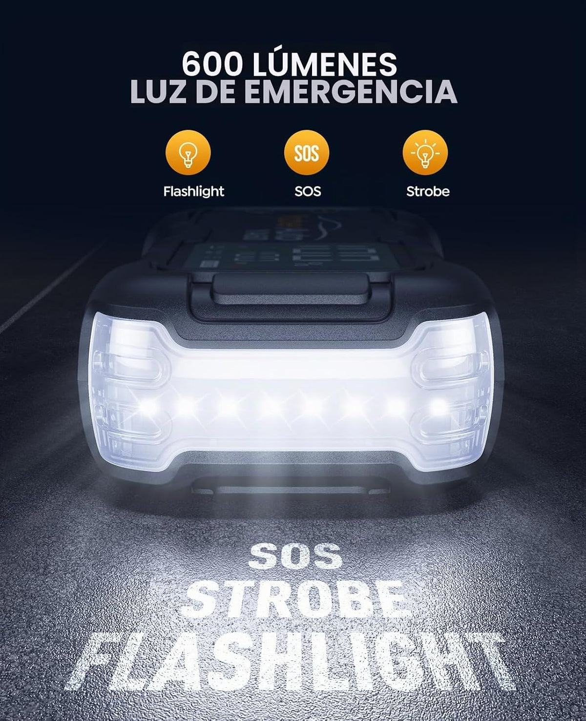 YaberAuto 8000A Arrancador de Batería 99Wh 65W Carga rápida (Todos gasolina/12.0L diésel)