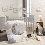 Lambs & Ivy Goodnight Luna y Estrella Peluche Peluche - Crema/Gris
