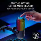 Razer Seiren V3 Chroma RGB, Reactivo al juego y streaming, micrófono USB, negro