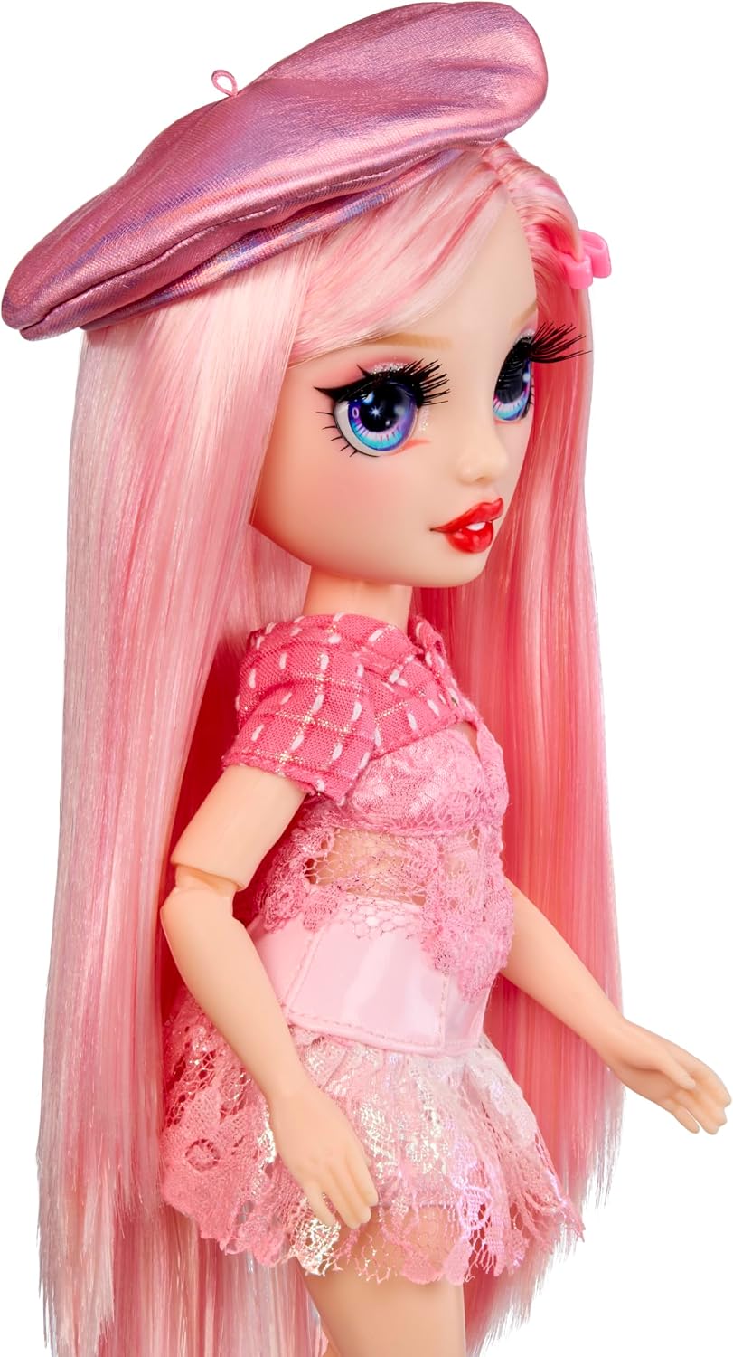 Rainbow High Pretty in Paris Fashion - Bella Parker (rosa), muñeca de moda arcoíris de 11 pulgadas con atuendo, bolso elegante, regalo de juguete para niñas de 4 a 12 años